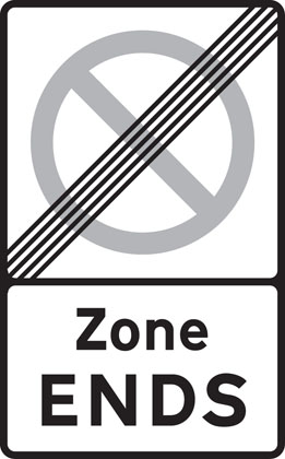 Information-sign-end-controlled-parking-zone