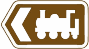 Tourist attraction road sign