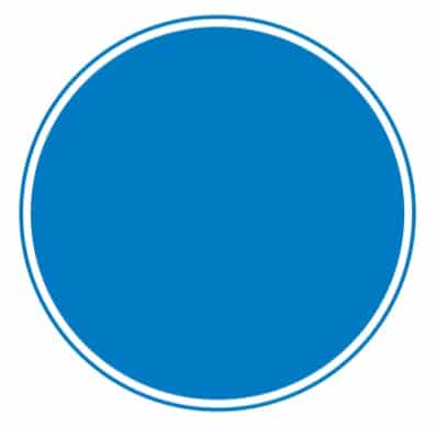 What does a circular traffic sign with a blue background ...