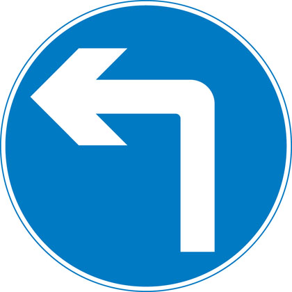 sign-giving-order-turn-left-ahead