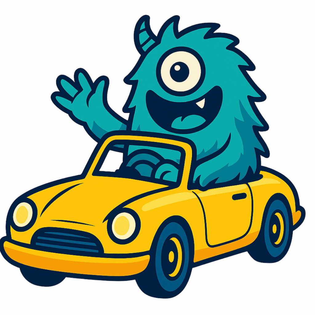 Which vehicle will use a blue flashing beacon theory test monster